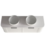 Curved Shaker Matte White Wall-Hung Vanity Units - Double Bowl - 1500x460x420mm – detail view