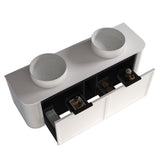 Curved Shaker Matte White Wall-Hung Vanity Units - Double Bowl - 1500x460x420mm – view 4