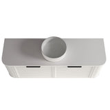 Curved Shaker Matte White Wall-Hung Vanity Units - Single Bowl - 1500x460x420mm – detail view