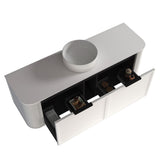 Curved Shaker Matte White Wall-Hung Vanity Units - Single Bowl - 1500x460x420mm – view 4