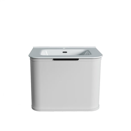 Curved Shaker Matte White Wall-Hung Vanity Units - 600x460x420mm