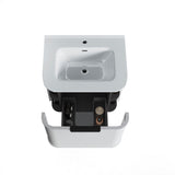Curved Shaker Matte White Wall-Hung Vanity Units - 600x460x420mm – detail view