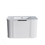 Curved Shaker Matte White Wall-Hung Vanity Units - 750x460x420mm