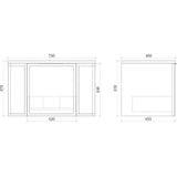 Curved Shaker Matte White Wall-Hung Vanity Units - 750x460x420mm – view 5