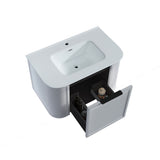 Curved Shaker Matte White Wall-Hung Vanity Units - 750x460x420mm – view 4