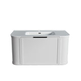 Curved Shaker Matte White Wall-Hung Vanity Units - 900x460x420mm