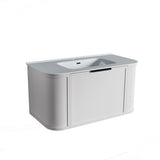 Curved Shaker Matte White Wall-Hung Vanity Units - 900x460x420mm – alternate view