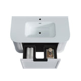 Curved Shaker Matte White Wall-Hung Vanity Units - 900x460x420mm – detail view