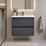 Georgia 600mm Dark Oak Vanity Wall Hung - 600x460x540mm