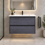 Georgia 750mm Dark Oak Vanity Wall Hung - 750x460x540mm