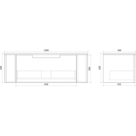 Fluted Matte White Wall-Hung Vanity Units - 1200x460x420mm – view 5