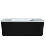 Fluted Matte Black Wall-Hung Vanity Units - 1200x460x420mm