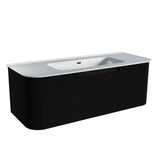 Fluted Matte Black Wall-Hung Vanity Units - 1200x460x420mm – alternate view