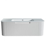 Fluted Matte White Wall-Hung Vanity Units - 1200x460x420mm