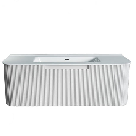 Fluted Matte White Wall-Hung Vanity Units - 1200x460x420mm