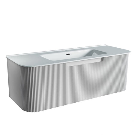 Fluted Matte White Wall-Hung Vanity Units - 1200x460x420mm – alternate view