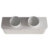 Fluted Matte White Wall-Hung Vanity Units - Double Bowl -1500x460x420mm – detail view