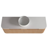 Fluted Natural Oak Wall-Hung Vanity Units - Single Bowl - 1500x460x420mm – alternate view