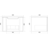 Fluted Matte White Wall-Hung Vanity Units - 600x460x420mm – view 5