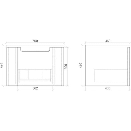 Fluted Matte White Wall-Hung Vanity Units - 600x460x420mm – view 5