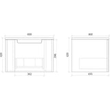 Fluted Natural Oak Wall-Hung Vanity Units - 600x460x420mm – view 5