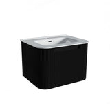 Fluted Matte Black Wall-Hung Vanity Units - 600x460x420mm – alternate view