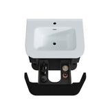 Fluted Matte Black Wall-Hung Vanity Units - 600x460x420mm – detail view