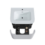 Fluted Matte White Wall-Hung Vanity Units - 600x460x420mm – detail view