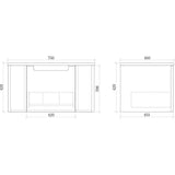 Fluted Matte White Wall-Hung Vanity Units - 750x460x420mm – view 5