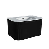 Fluted Matte Black Wall-Hung Vanity Units - 750x460x420mm – alternate view
