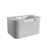 Fluted Matte White Wall-Hung Vanity Units - 750x460x420mm – alternate view