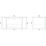 Fluted Natural Oak Wall-Hung Vanity Units - 900x460x420mm – view 5