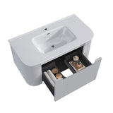 Fluted Matte White Wall-Hung Vanity Units - 900x460x420mm – view 4