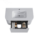 Fluted Matte White Wall-Hung Vanity Units - 900x460x420mm – detail view