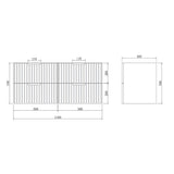 WHGR1200 - 1200x460x540mm - Wall Hung Vanity Four Drawer Matte White V Groove – alternate view