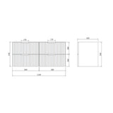 WHGR1200D - 1200x460x540mm Wall Hung V Groove Vanity with Ceramic Basin – alternate view