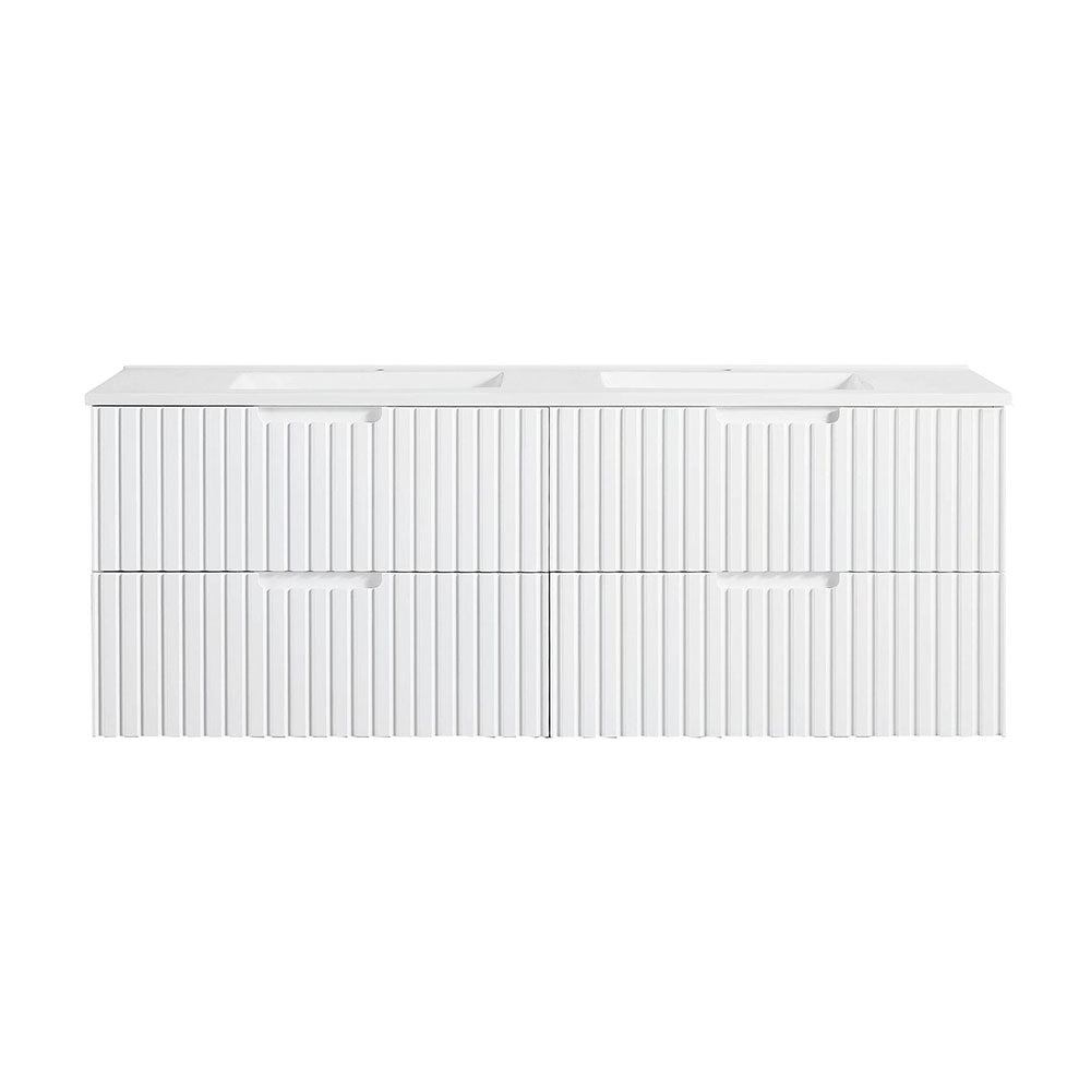 WHGR1200D - 1200x460x540mm Wall Hung V Groove Vanity with Ceramic Basin