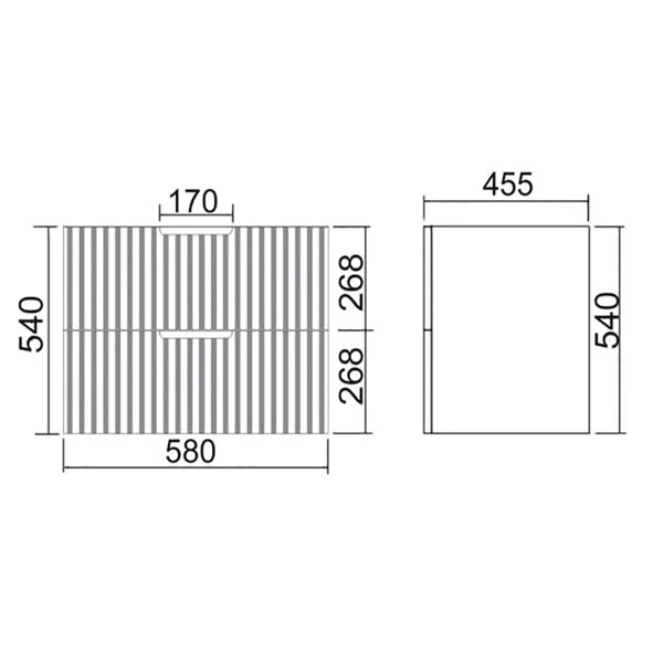 750mm Wall Hung Bathroom Vanity Two Drawer Matte White V Groove – view 4