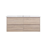 WHLM1200 - 1200x460x540mm Wall Hung Veneer Vanity with Ceramic Basin