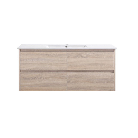 WHLM1200 - 1200x460x540mm Wall Hung Veneer Vanity with Ceramic Basin