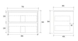 WHLM750 - 750x460x540mm Wall Hung Veneer Vanity with Ceramic Basin – alternate view