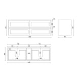 WHSH1500DMB - 1500x460x540mm Wall Hung Shaker Style Vanity with Ceramic Basin – alternate view
