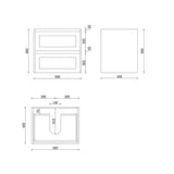 WHSH600MB - 600x460x540mm Wall Hung Shaker Style Vanity with Ceramic Basin – alternate view