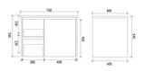 WHSH750L - 750x460x540mm Wall Hung Vanity with Shaker Doors – alternate view