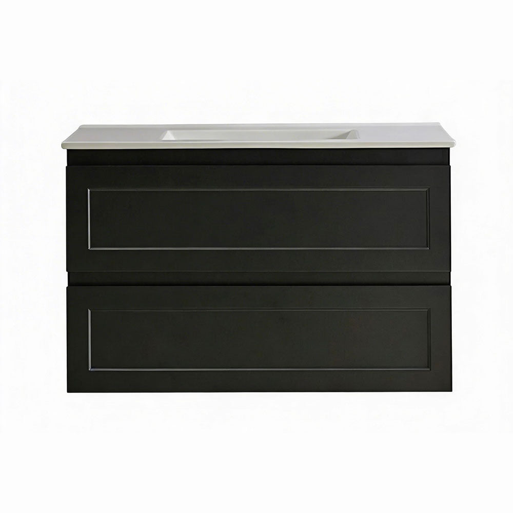 WHSH900MB - 900x460x540mm Wall Hung Shaker Style Vanity with Ceramic Basin