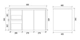 WHSH900L - 900x460x540mm Wall Hung Vanity with Shaker Doors – alternate view