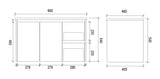WHSH900R - 900x460x540mm Wall Hung Vanity with Shaker Doors – alternate view