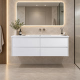 Teddy Four Draw PVC Vanity 1200mm Wall Hung - 1200x460x560mm