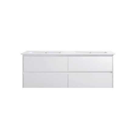 WHTD1200D - 1200x460x560mm Wall Hung PVC Vanity with Double Bowl Basin