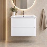 Teddy Two Draw PVC Vanity 600mm Wall Hung - 600x460x560mm